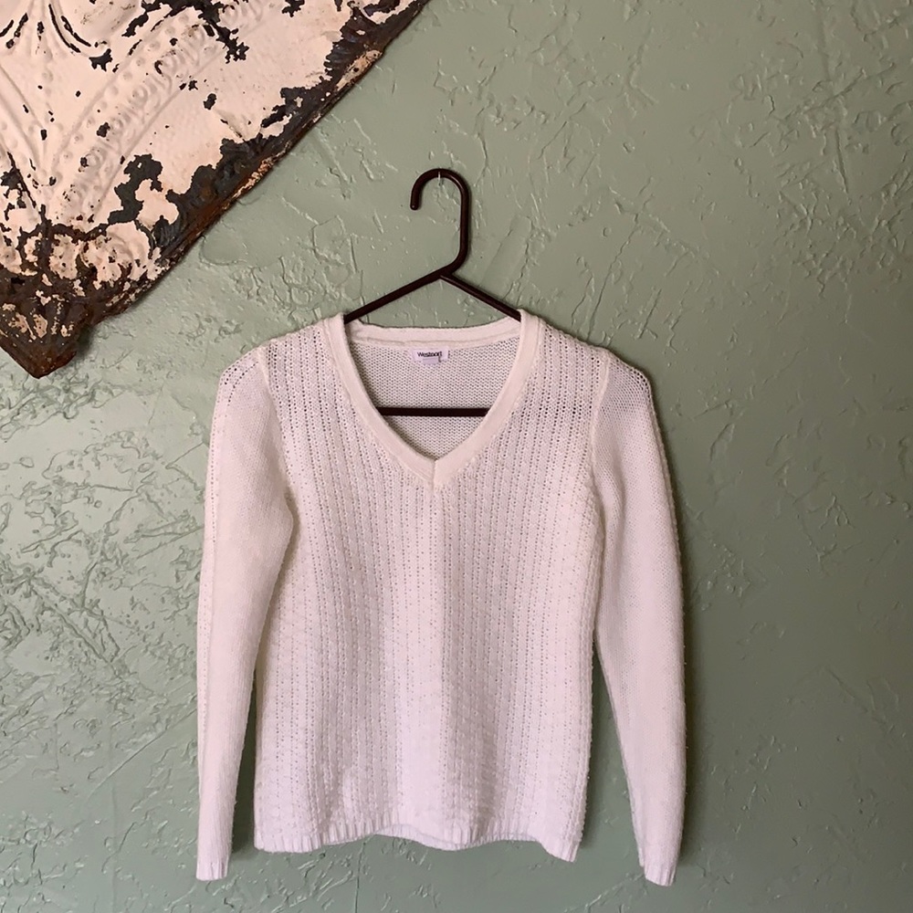White pullover sweater